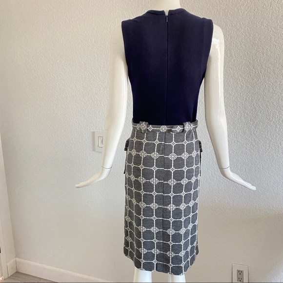 Tory Burch navy belted logo sheath dress - Picture 6 of 11